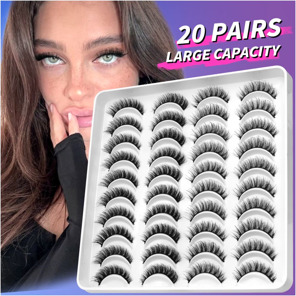 GROINNEYA20 has two mixed styles of large capacity mixed blood thick one piece false eyelashes D upturned cat eyes image 1