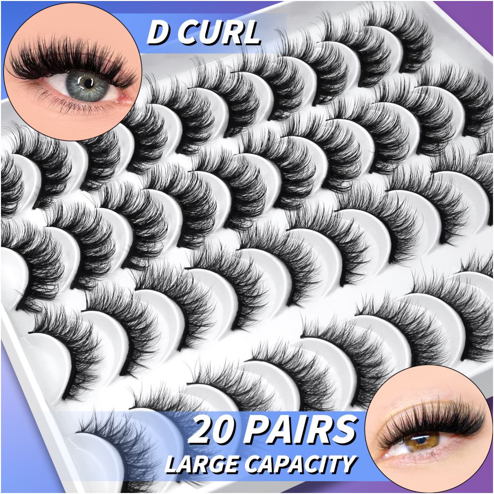 GROINNEYA20 has two mixed styles of large capacity mixed blood thick one piece false eyelashes D upturned cat eyes image 4