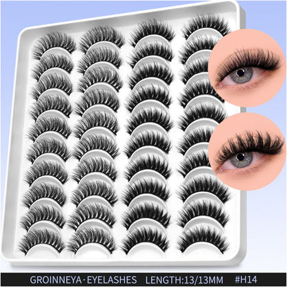 GROINNEYA20 has two mixed styles of large capacity mixed blood thick one piece false eyelashes D upturned cat eyes