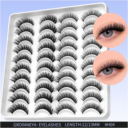 GROINNEYA20 has two mixed styles of large capacity mixed blood thick one piece false eyelashes D upturned cat eyes