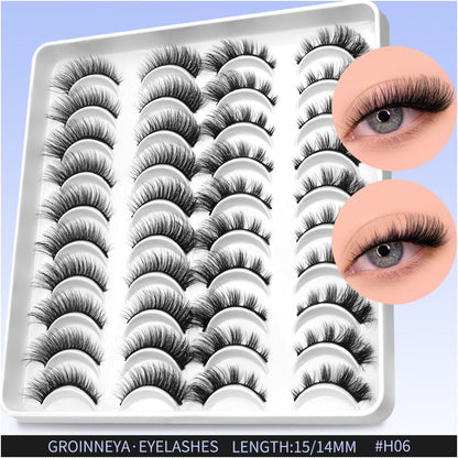 GROINNEYA20 has two mixed styles of large capacity mixed blood thick one piece false eyelashes D upturned cat eyes