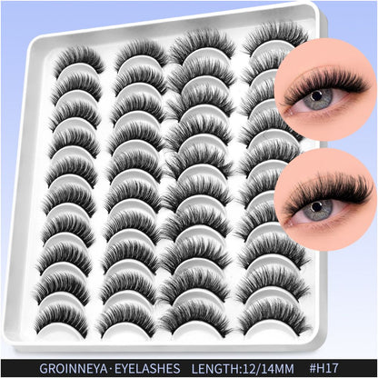 GROINNEYA20 has two mixed styles of large capacity mixed blood thick one piece false eyelashes D upturned cat eyes