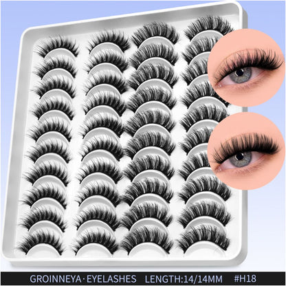 GROINNEYA20 has two mixed styles of large capacity mixed blood thick one piece false eyelashes D upturned cat eyes