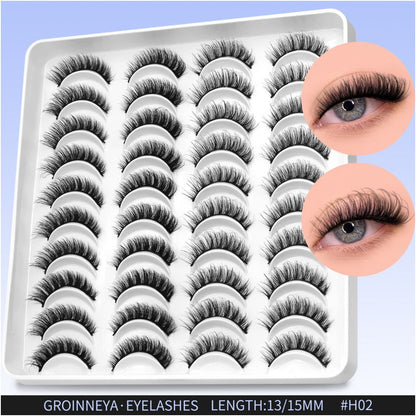 GROINNEYA20 has two mixed styles of large capacity mixed blood thick one piece false eyelashes D upturned cat eyes