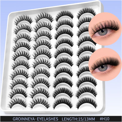 GROINNEYA20 has two mixed styles of large capacity mixed blood thick one piece false eyelashes D upturned cat eyes