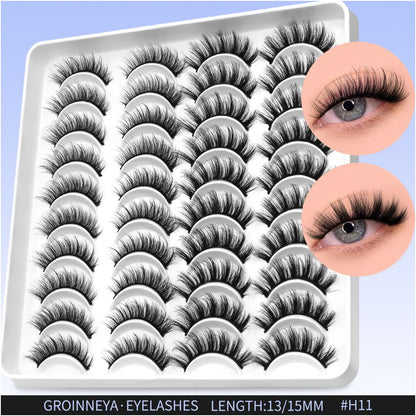 GROINNEYA20 has two mixed styles of large capacity mixed blood thick one piece false eyelashes D upturned cat eyes
