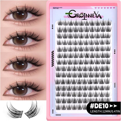 GROINNEYA Sweet Women s Group Korean style single cluster false eyelashes natural pure sweet girl black stem with eyeliner eyelashes