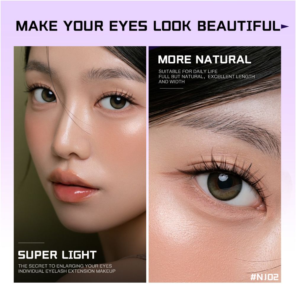 GROINNEYA Peacock Tail Eyelash Girl Group Same Style Single Cluster Eyelash Natural Korean Manga Style Natural Makeup Heart Machine image 3