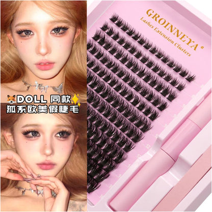 GROINNEYA Asian Segmented Eyelash Thick False Eyelash Pure Desire Manga Eye Adhesive Raincoat Tweezers image 4