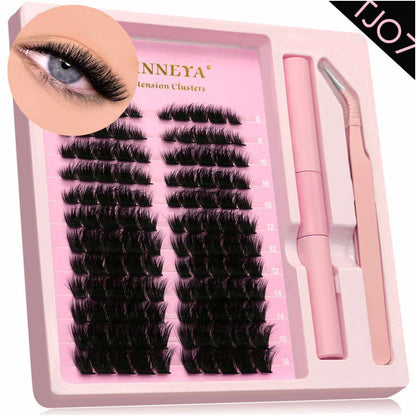 GROINNEYA Asian Segmented Eyelash Thick False Eyelash Pure Desire Manga Eye Adhesive Raincoat Tweezers