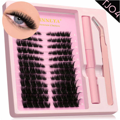GROINNEYA Asian Segmented Eyelash Thick False Eyelash Pure Desire Manga Eye Adhesive Raincoat Tweezers
