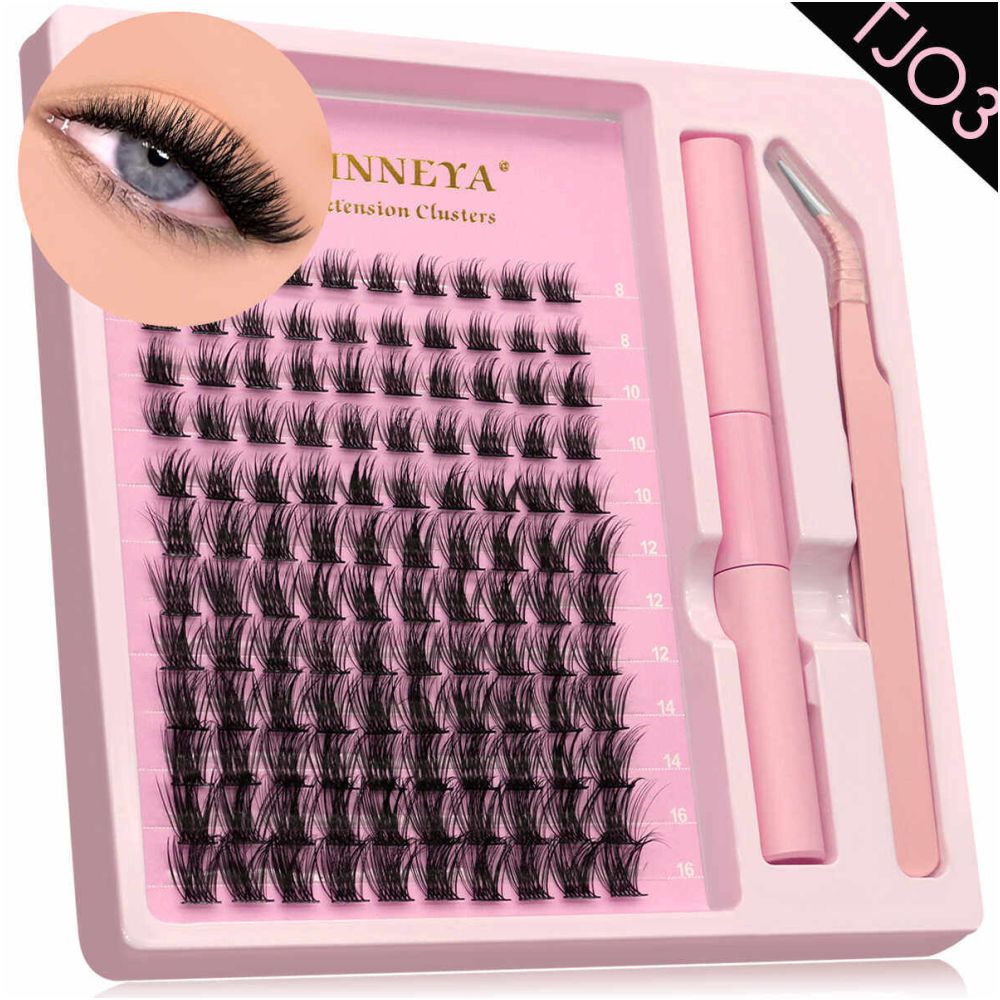 GROINNEYA Asian Segmented Eyelash Thick False Eyelash Pure Desire Manga Eye Adhesive Raincoat Tweezers