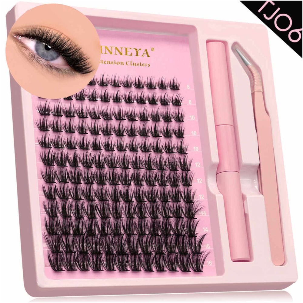 GROINNEYA Asian Segmented Eyelash Thick False Eyelash Pure Desire Manga Eye Adhesive Raincoat Tweezers