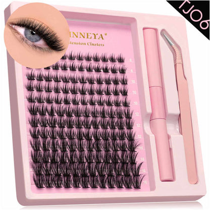 GROINNEYA Asian Segmented Eyelash Thick False Eyelash Pure Desire Manga Eye Adhesive Raincoat Tweezers