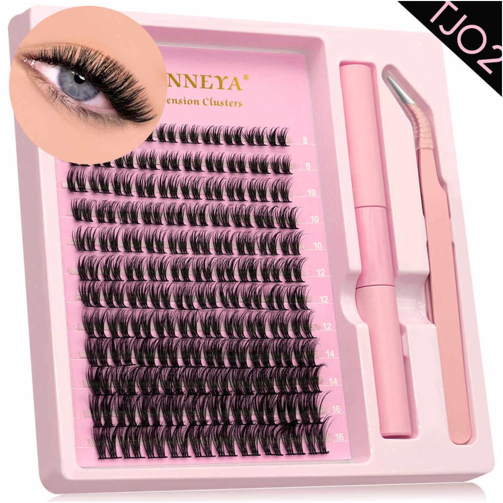 GROINNEYA Asian Segmented Eyelash Thick False Eyelash Pure Desire Manga Eye Adhesive Raincoat Tweezers