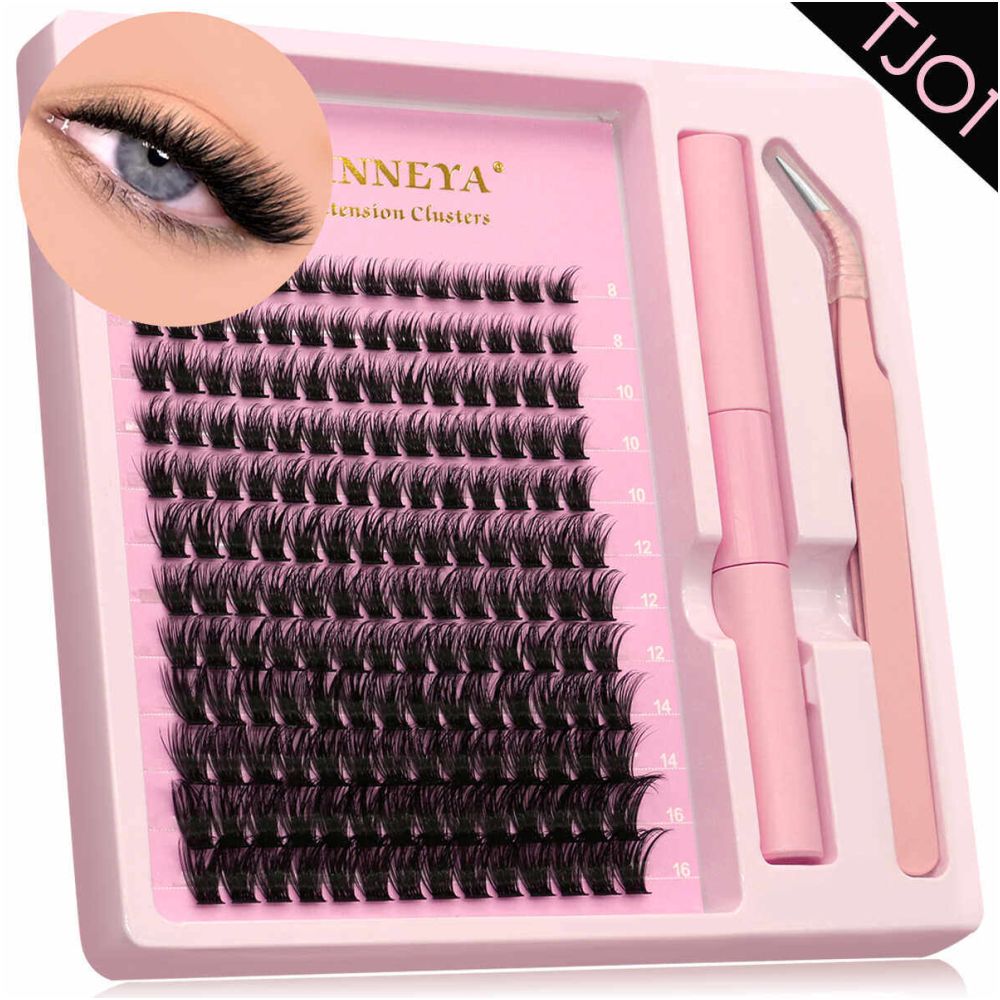GROINNEYA Asian Segmented Eyelash Thick False Eyelash Pure Desire Manga Eye Adhesive Raincoat Tweezers