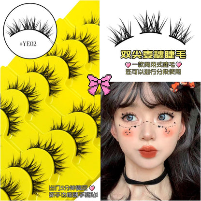 Comic Barbie Eyelash Little Devil Double Pointed Wheat Spike Eyelash Natural Fairy Hair Asian Sweet and Spicy Style False Eyelash image 4