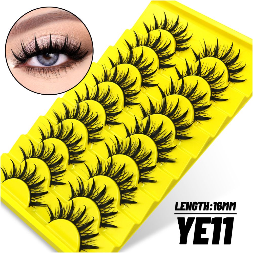 Comic Barbie Eyelash Little Devil Double Pointed Wheat Spike Eyelash Natural Fairy Hair Asian Sweet and Spicy Style False Eyelash