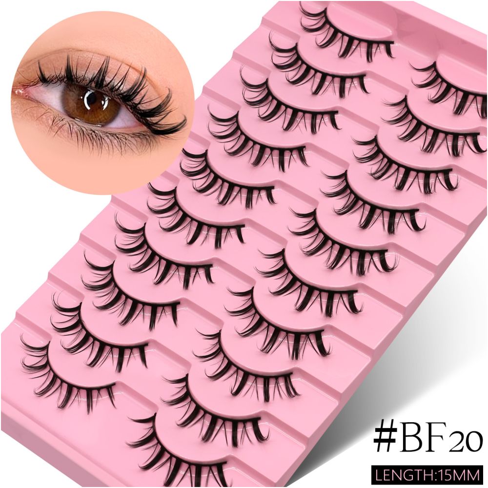 GROINNEYA Wet Sharp Little Devil One Piece False Eyelash Swelling Eye Bubble Cosplay Naturally Enlarges Eyes