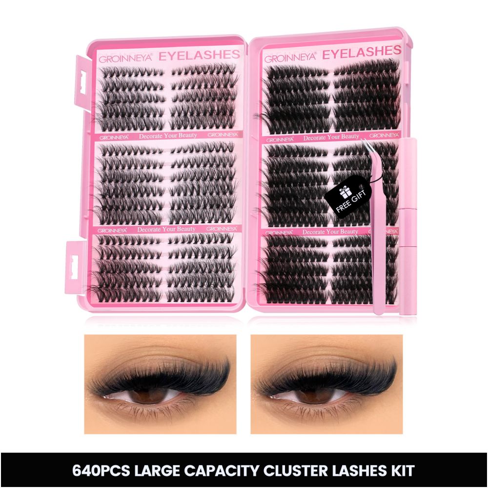 GROINNEYA Rock Barbie Thick American Fluffy D False Eyelash 4D Mixed race Asian Wind Curly image 3
