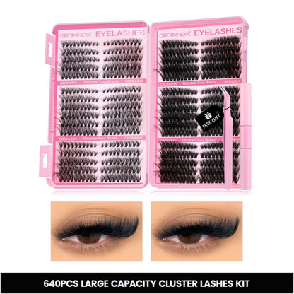 GROINNEYA Rock Barbie Thick American Fluffy D False Eyelash 4D Mixed race Asian Wind Curly image 3