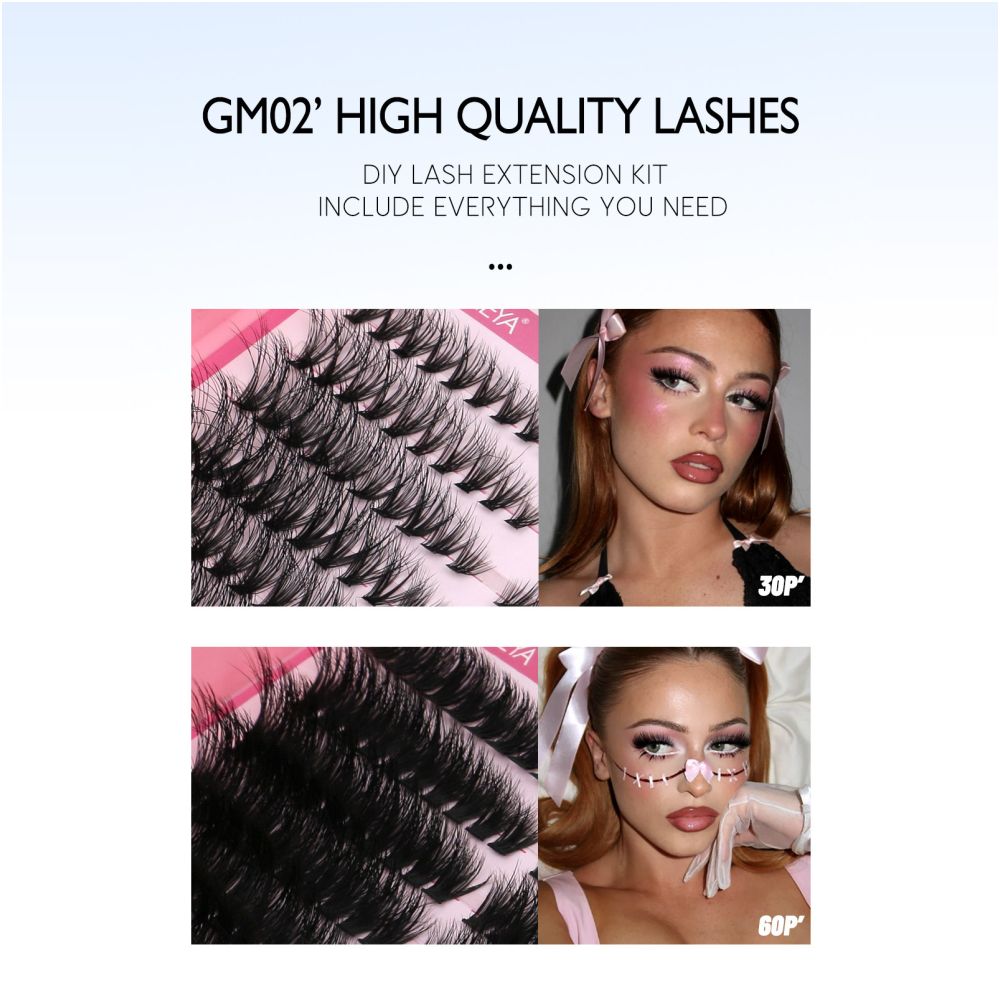 GROINNEYA Rock Barbie Thick American Fluffy D False Eyelash 4D Mixed race Asian Wind Curly image 4