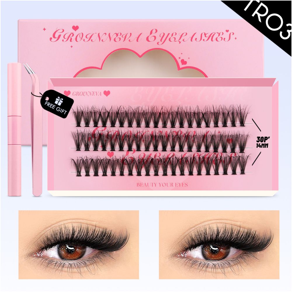 GROINNEYA Rock Barbie Thick American Fluffy D False Eyelash 4D Mixed race Asian Wind Curly