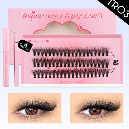 GROINNEYA Rock Barbie Thick American Fluffy D False Eyelash 4D Mixed race Asian Wind Curly