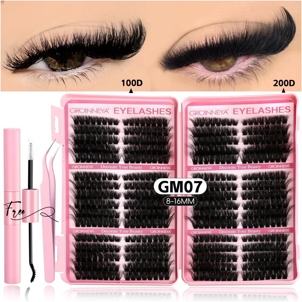 GROINNEYA Rock Barbie Thick American Fluffy D False Eyelash 4D Mixed race Asian Wind Curly