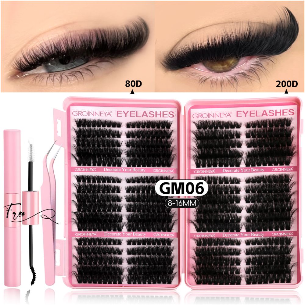GROINNEYA Rock Barbie Thick American Fluffy D False Eyelash 4D Mixed race Asian Wind Curly