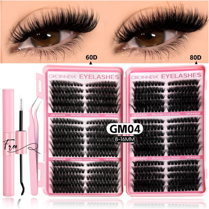 GROINNEYA Rock Barbie Thick American Fluffy D False Eyelash 4D Mixed race Asian Wind Curly