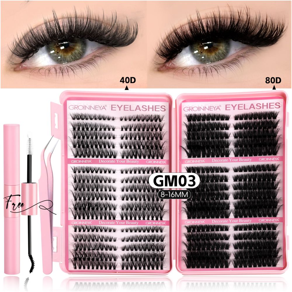 GROINNEYA Rock Barbie Thick American Fluffy D False Eyelash 4D Mixed race Asian Wind Curly