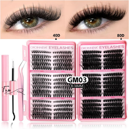 GROINNEYA Rock Barbie Thick American Fluffy D False Eyelash 4D Mixed race Asian Wind Curly
