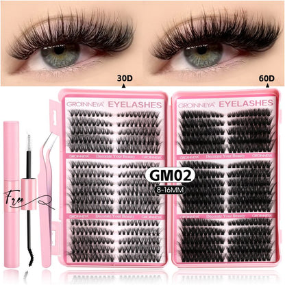 GROINNEYA Rock Barbie Thick American Fluffy D False Eyelash 4D Mixed race Asian Wind Curly
