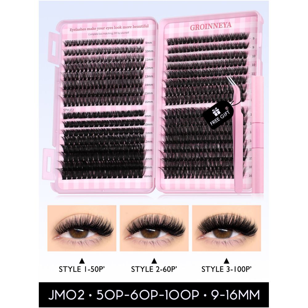 GROINNEYA Stage Spicy Girl High Quality Texture D Curly Asian Spicy Girl Single Cluster Thick Curly Eyelash