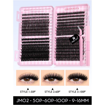 GROINNEYA Stage Spicy Girl High Quality Texture D Curly Asian Spicy Girl Single Cluster Thick Curly Eyelash