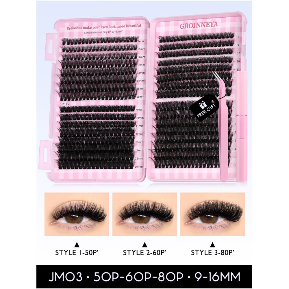 GROINNEYA Stage Spicy Girl High Quality Texture D Curly Asian Spicy Girl Single Cluster Thick Curly Eyelash