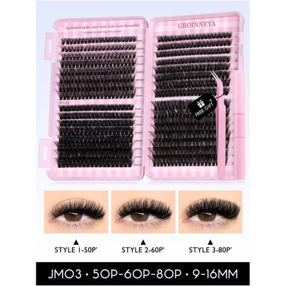 GROINNEYA Stage Spicy Girl High Quality Texture D Curly Asian Spicy Girl Single Cluster Thick Curly Eyelash
