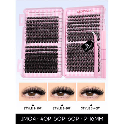 GROINNEYA Stage Spicy Girl High Quality Texture D Curly Asian Spicy Girl Single Cluster Thick Curly Eyelash
