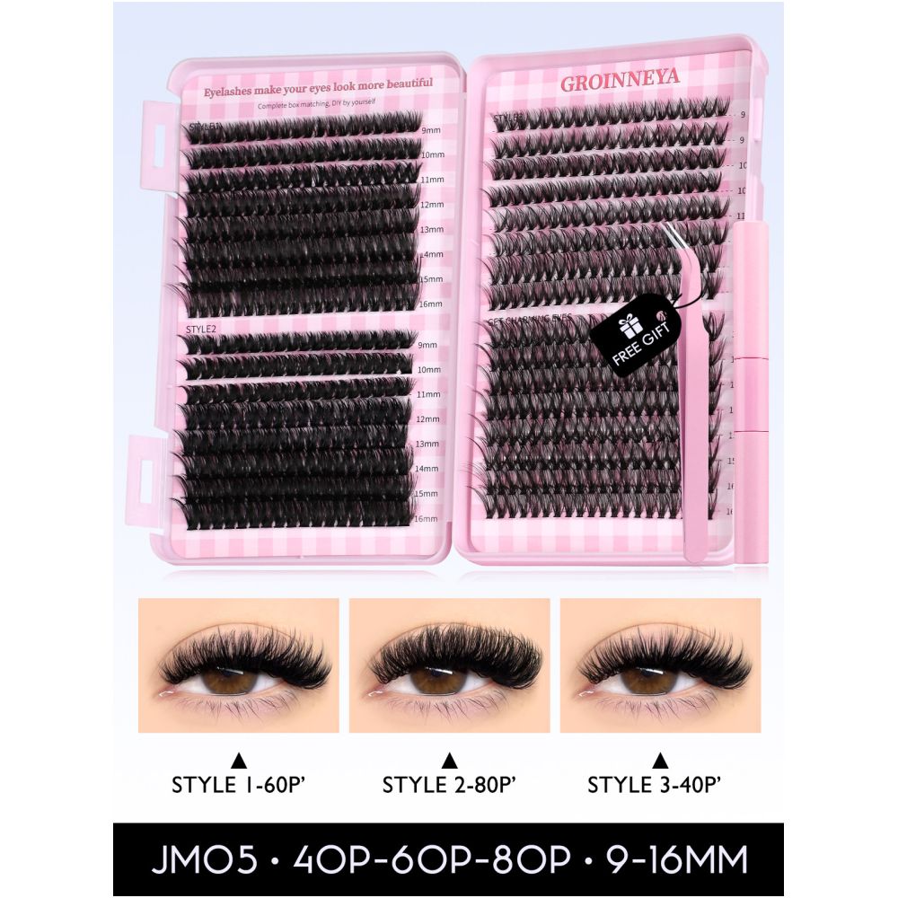 GROINNEYA Stage Spicy Girl High Quality Texture D Curly Asian Spicy Girl Single Cluster Thick Curly Eyelash
