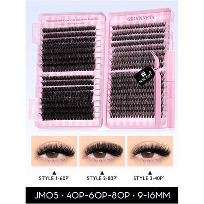 GROINNEYA Stage Spicy Girl High Quality Texture D Curly Asian Spicy Girl Single Cluster Thick Curly Eyelash