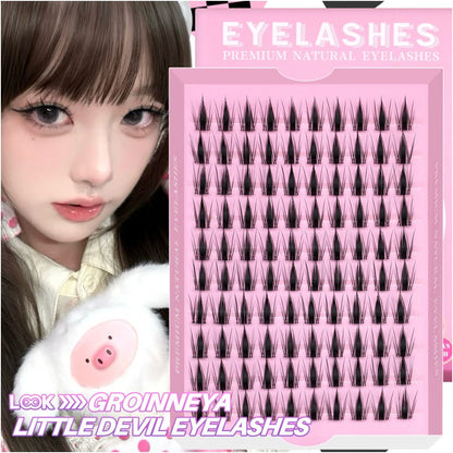 GROINNEYA Korean Female High School Korean Manga Eyelash Pure Desire Girl Group Love Bean Natural Single Cluster Student image 1