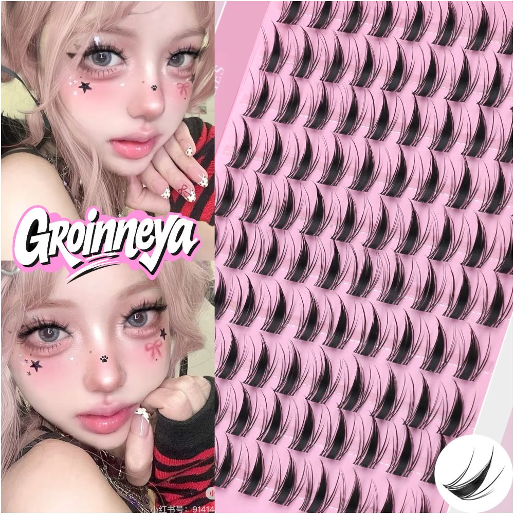 GROINNEYA Korean Female High School Korean Manga Eyelash Pure Desire Girl Group Love Bean Natural Single Cluster Student image 3