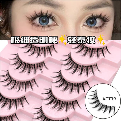 Light Thai Makeup Sunflower False Eyelash 10 Pair Set Female Tuanfei Mixed Blood 3D Eyelash Little Devil Eyelash Barbie Big Eyes image 3