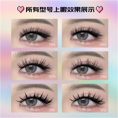 Light Thai Makeup Sunflower False Eyelash 10 Pair Set Female Tuanfei Mixed Blood 3D Eyelash Little Devil Eyelash Barbie Big Eyes image 5