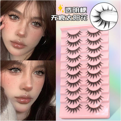 Light Thai Makeup Sunflower False Eyelash 10 Pair Set Female Tuanfei Mixed Blood 3D Eyelash Little Devil Eyelash Barbie Big Eyes image 0