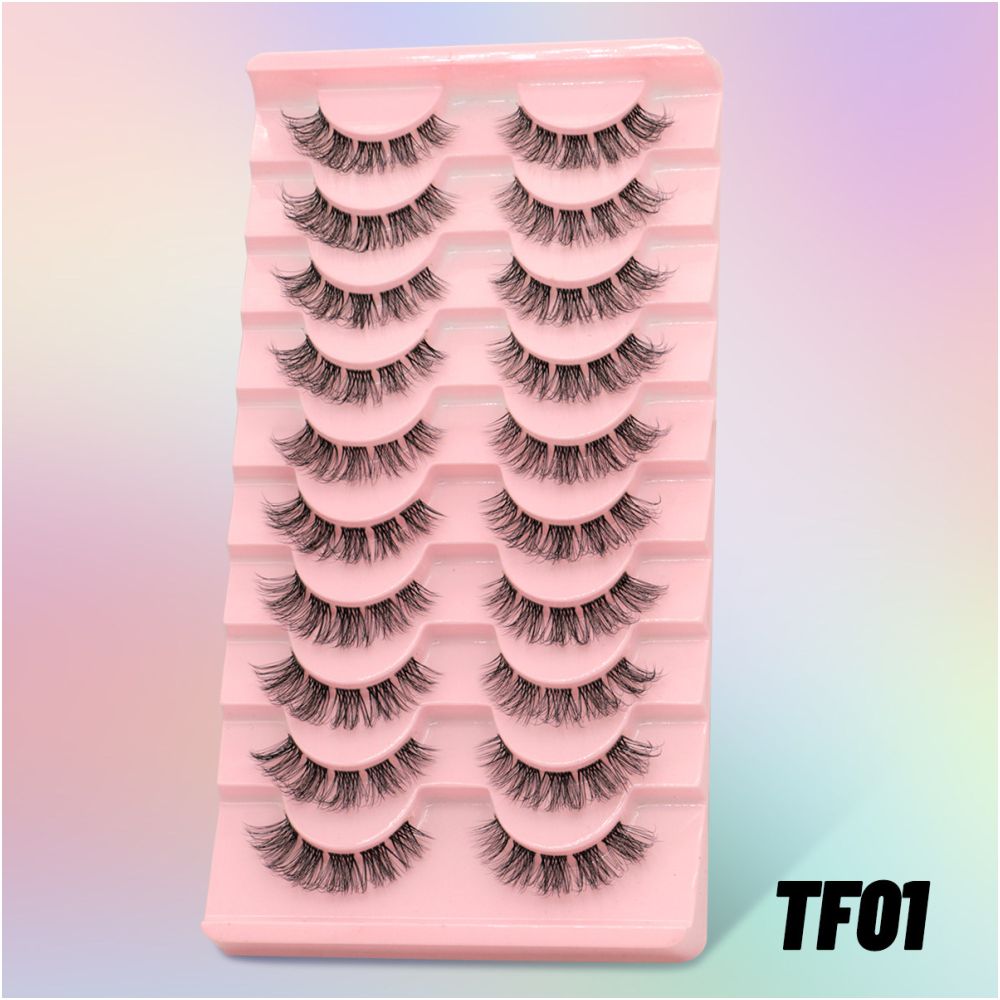 Light Thai Makeup Sunflower False Eyelash 10 Pair Set Female Tuanfei Mixed Blood 3D Eyelash Little Devil Eyelash Barbie Big Eyes