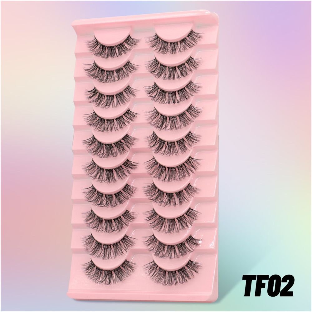 Light Thai Makeup Sunflower False Eyelash 10 Pair Set Female Tuanfei Mixed Blood 3D Eyelash Little Devil Eyelash Barbie Big Eyes