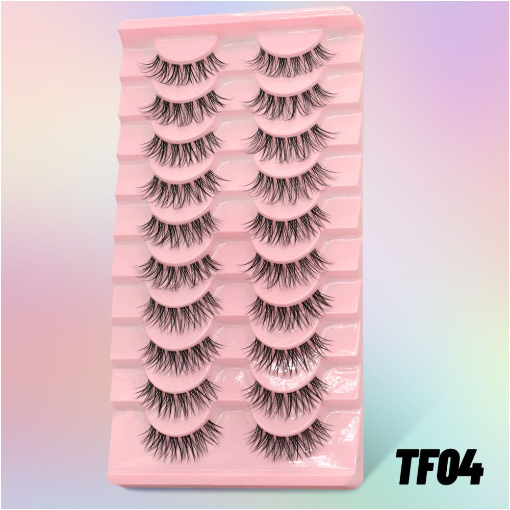 Light Thai Makeup Sunflower False Eyelash 10 Pair Set Female Tuanfei Mixed Blood 3D Eyelash Little Devil Eyelash Barbie Big Eyes