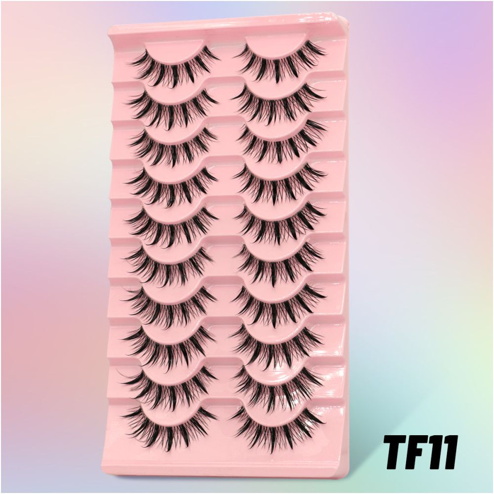 Light Thai Makeup Sunflower False Eyelash 10 Pair Set Female Tuanfei Mixed Blood 3D Eyelash Little Devil Eyelash Barbie Big Eyes